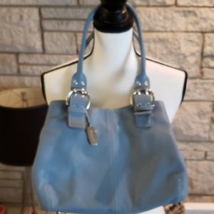 Tignanello Light Blue Leather Handbag